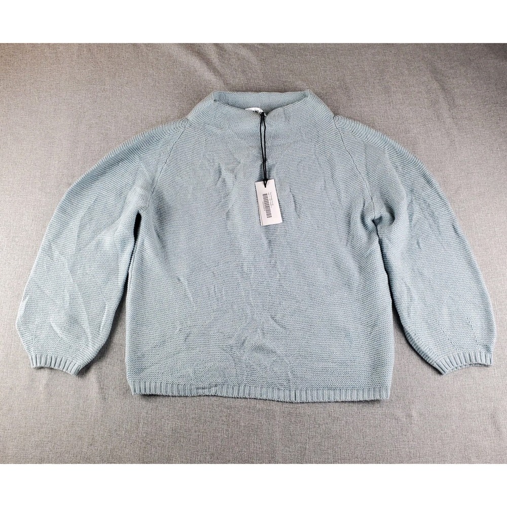 The Reset R Label The Flawless Funnel Sweater Womens Large Green Wool Cashmere